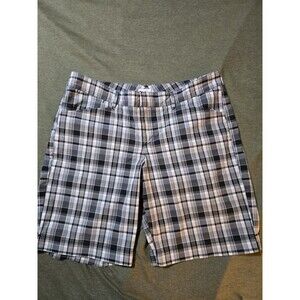 Womens Dockers Golf Shorts Size 12 Cotton Blend Plaid Preppy Classic